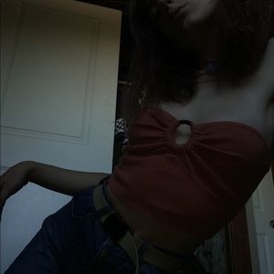 Strapless Peach Crop Top